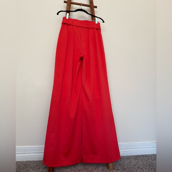 ANTONIO MELANI Vibrant Red-Orange Wide Leg Pants - Picture 10 of 13
